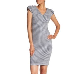 Calvin Klein Gingham Puff Sleeve Sheath Dress